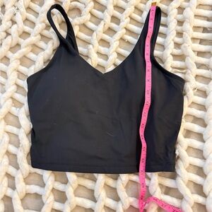 Black longline sports bra tank top